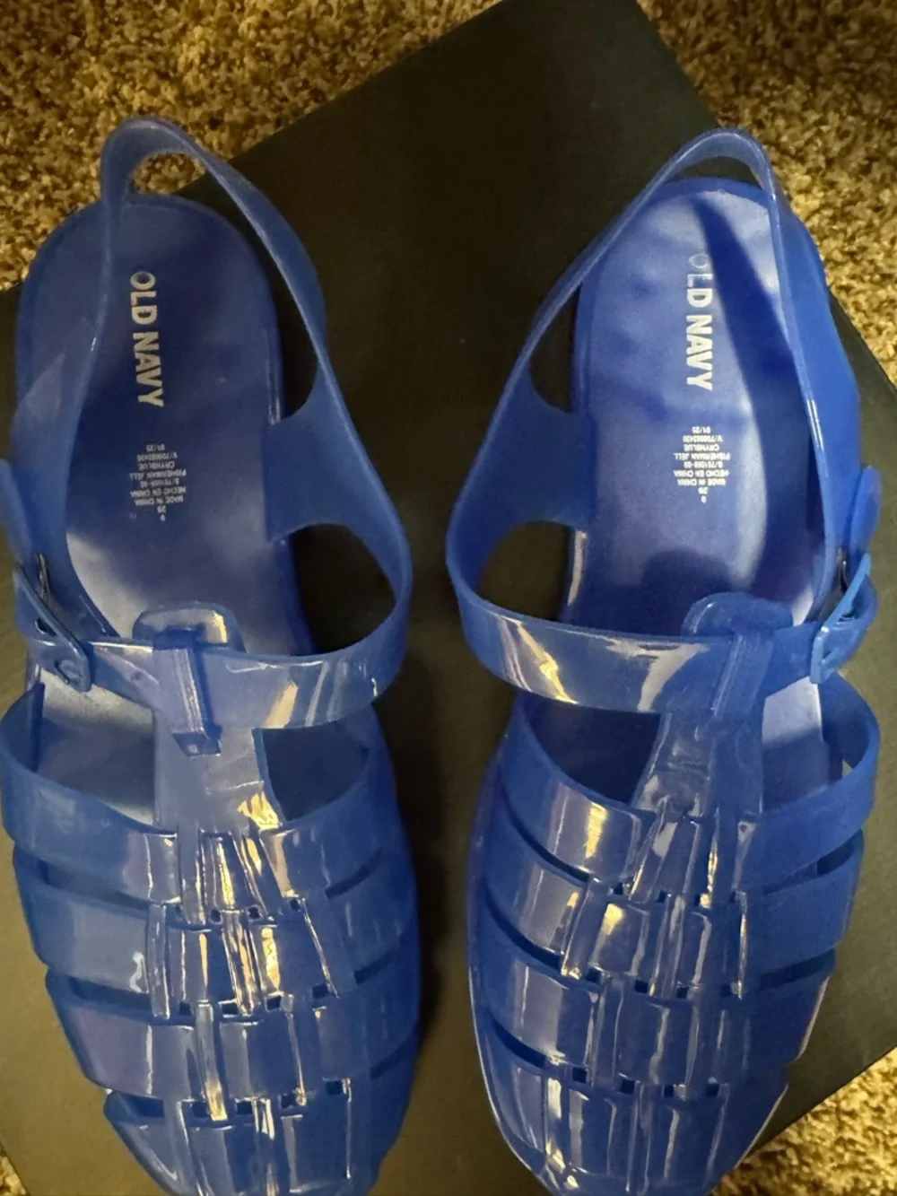 Old Navy women’s jelly sandals sz 9 cobalt blue Closed Toe womens 90s Nostalgia - Picture 4 of 5